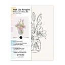  Pink Lily Bouquet Watercolor Paint Kit | Just Add Water, All In One Art Set