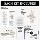  Pink Lily Bouquet Watercolor Paint Kit | Just Add Water, All In One Art Set