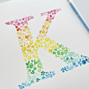  Hand Painted Rainbow Letter Art Print | Custom Initial Wildflower Monogram 