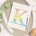  Hand Painted Rainbow Letter Art Print | Custom Initial Wildflower Monogram 
