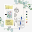  Ranunculus Watercolor Paint Kit | Just Add Water Pre-Sketched Art Set Gift