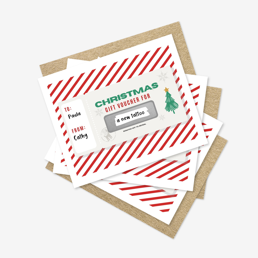 3 PK DIY Scratch Off Sticker Christmas Voucher Cards + Envelopes