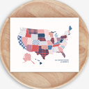  US Map Art Print | Hand Illustrated Florals | 2 Options