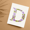  Hand Painted Initial | Rose Floral Monogram Letter | Original Painting