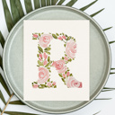  Hand Painted Initial | Rose Floral Monogram Letter | Original Painting