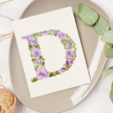  Hand Painted Initial | Rose Floral Monogram Letter | Original Painting