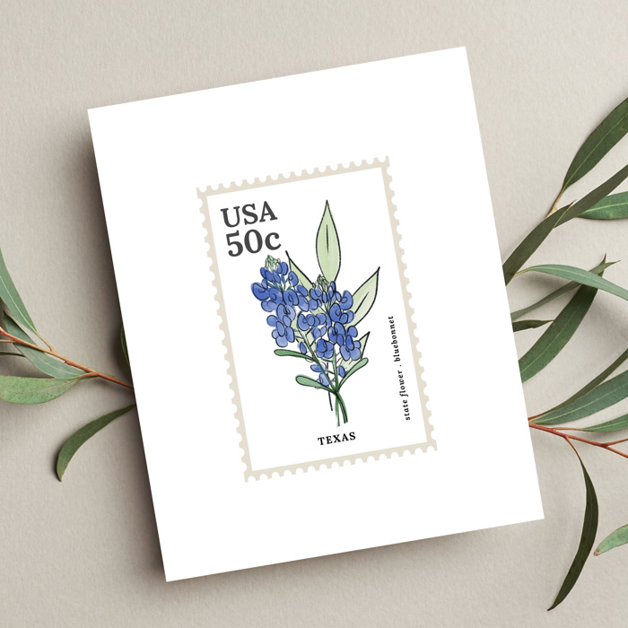 State Flower Stamp Prints | Hand Illustrated Watercolor Floral Art