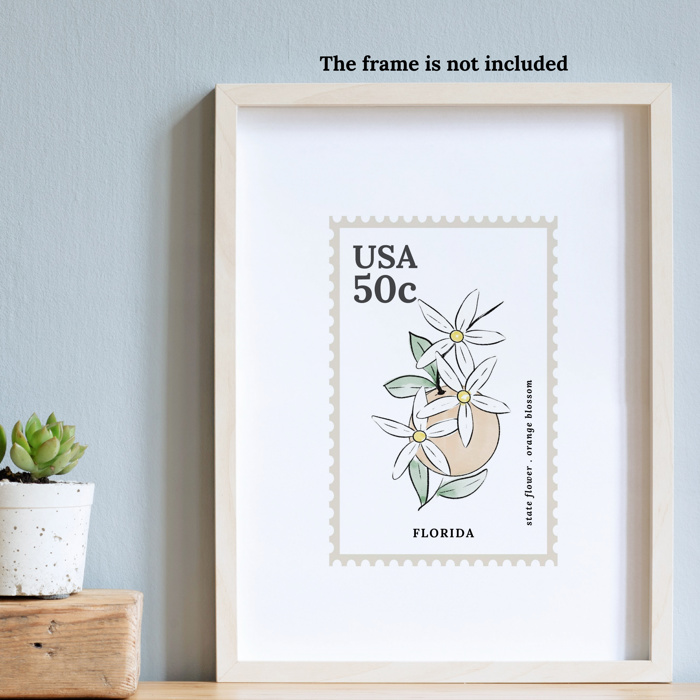 State Flower Stamp Prints | Hand Illustrated Watercolor Floral Art