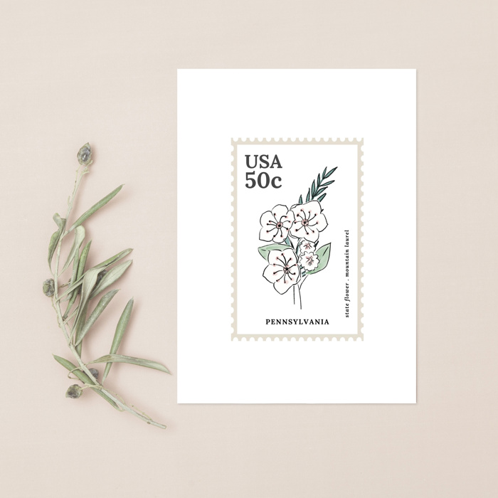 State Flower Stamp Prints | Hand Illustrated Watercolor Floral Art