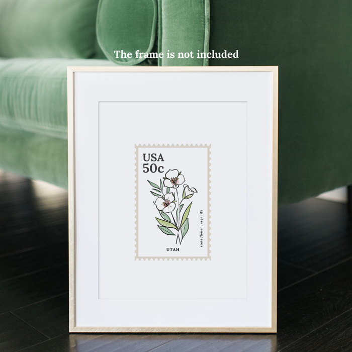 State Flower Stamp Prints | Hand Illustrated Watercolor Floral Art