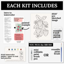  Strawberry Watercolor Paint Kit | Pre-Sketched Art Set Gift, Family Paint Party, Date Night