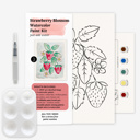  Strawberry Watercolor Paint Kit | Pre-Sketched Art Set Gift, Family Paint Party, Date Night