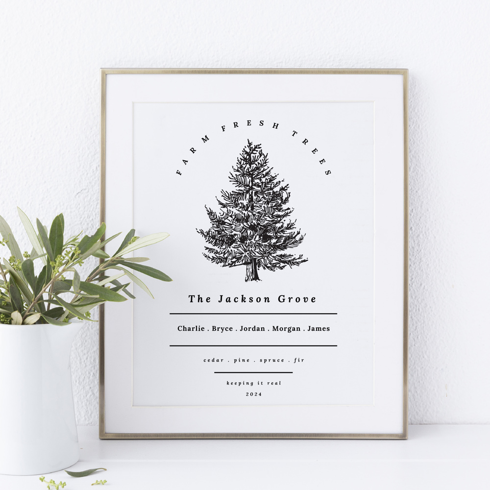 Custom Family Tree Farm Print | Up to 25 Names