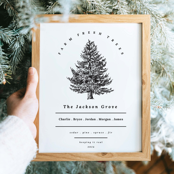 Custom Family Tree Farm Print | Up to 25 Names