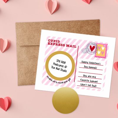 3 PK Scratch Off Valentines Day Gift Voucher Note Cards + Envelopes