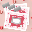  3 PK Scratch Off Valentines Day Note Cards + Envelopes and Stickers