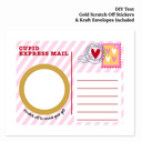  3 PK Scratch Off Valentines Day Gift Voucher Note Cards + Envelopes