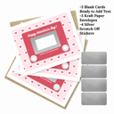  3 PK Scratch Off Valentines Day Note Cards + Envelopes and Stickers