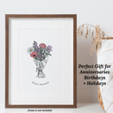  Wrapped Birth Flower Bouquet | Up to 8 Flowers