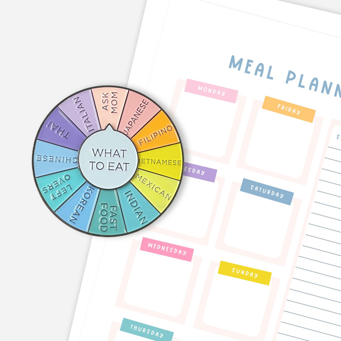 What To Eat Spinner Pin | Interactive Way to Plan Dinner