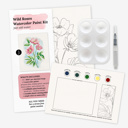  Wild Rose Watercolor Paint Kit | Pre-Sketched Art Set Just Add Water