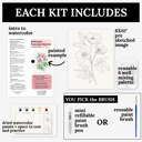  Wild Rose Watercolor Paint Kit | Pre-Sketched Art Set Just Add Water