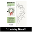  Christmas Watercolor Kit | Pre-Sketched Holiday Art Set