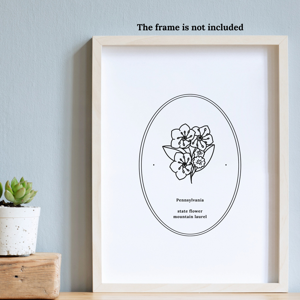 State Flower Art Print | Unframed Floral Wall Decor