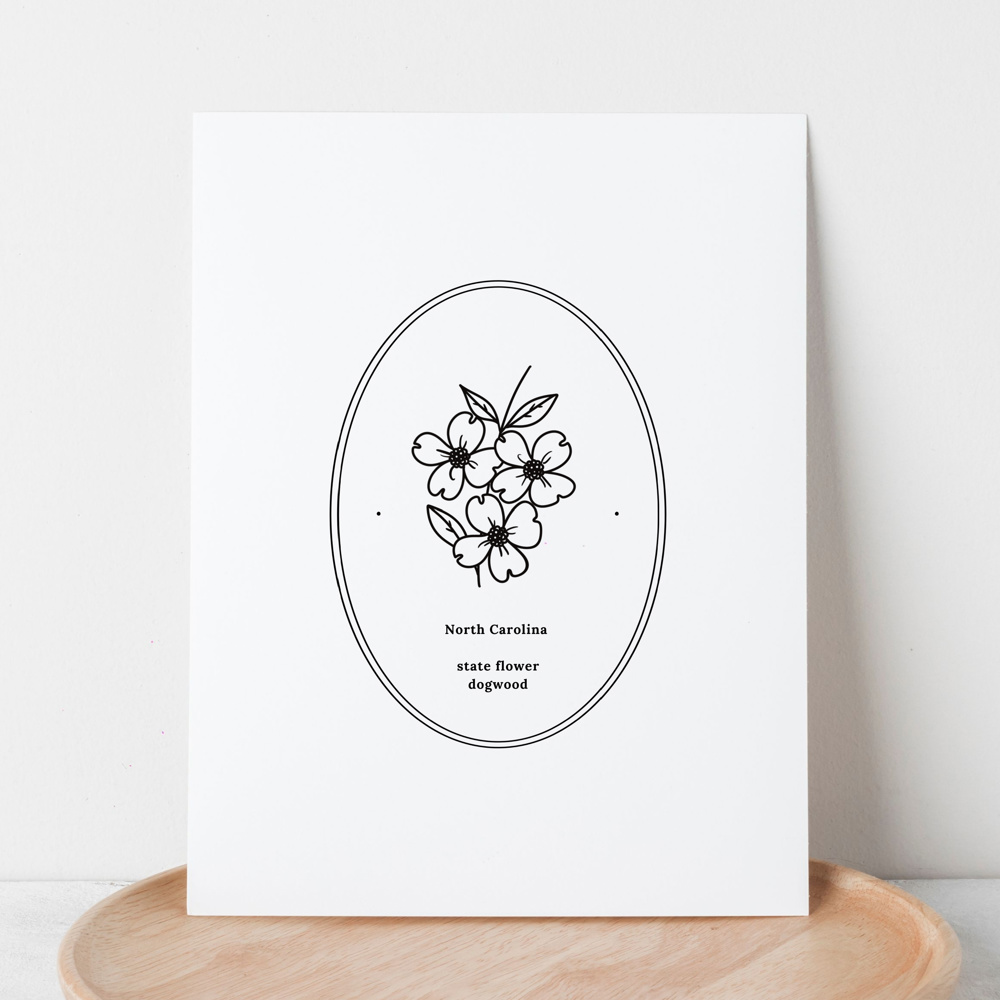 State Flower Art Print | Unframed Floral Wall Decor