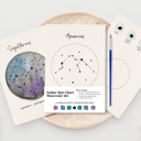  2 PK Couples Zodiac Star Chart Paint Kits | 2 Pre-Sketched 5X7 in Cards with Brush and Watercolor Paints for Date Night
