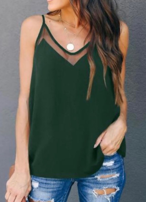 Spaghetti Strap Mesh Tank Top | 3 Colors |