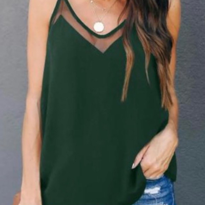 Spaghetti Strap Mesh Tank Top | 3 Colors |