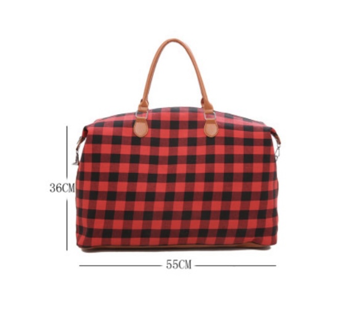Red Plaid Tote Bag