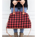  Red Plaid Tote Bag