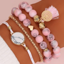  Pink Boho Style Beaded Multi Layer Bracelet Set