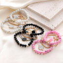  Pink Boho Style Beaded Multi Layer Bracelet Set