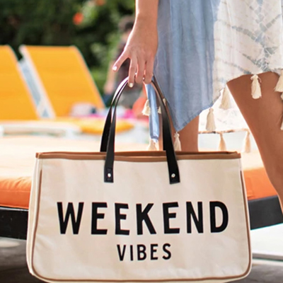 Weekend Vibes Canvas Tote Bag