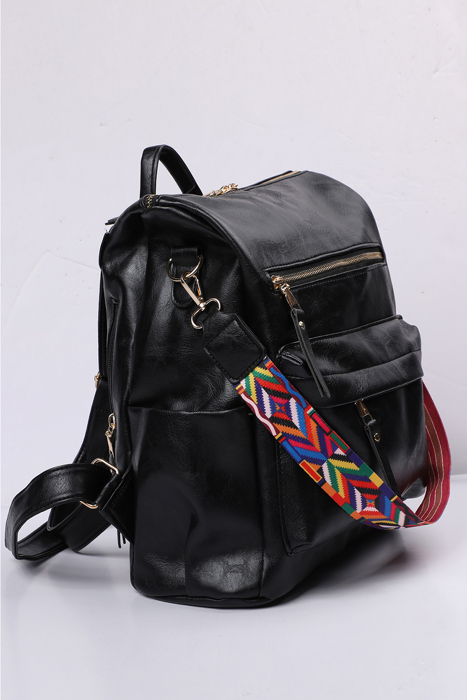 Geometric Crochet Strap Convertible Backpack