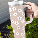  Floral Stainless Tumbler With Lid And Straw