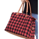  Red Plaid Tote Bag
