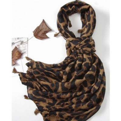 Leopard Tassel Scarf