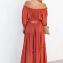  Ruffled Tiered Off Shoulder Maxi Dress