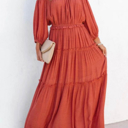  Ruffled Tiered Off Shoulder Maxi Dress