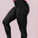  Snake Print Textured Leggings