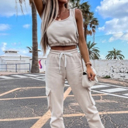  Crop Tank and Joggers Pants Set