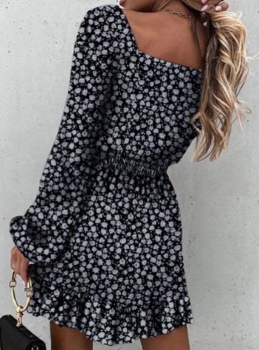 " SALE "  Smocked Waist Ruffled Long Sleeve Mini Dress | 3 Styles |