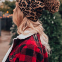  Pom Pom Leopard Winter Beanie