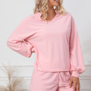  Swiss Dot Long Sleeve Top and Shorts Lounge