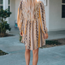  Boho Floral Long Sleeve Dress 