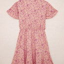  Pink Floral Tie Front Mini Dress